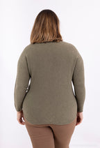 V-ringad stretchstickad tröja i storlek 38 till 50 i Stor Storlek