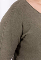 V-ringad stretchstickad tröja i storlek 38 till 50 i Stor Storlek