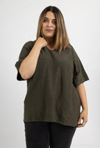 V-neck short sleeves soft jumper i Stor Storlek