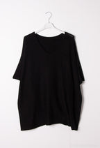 Plus Size V-neck short sleeves soft jumper