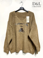 Soft Miss Sweater with Sneakers Size 38 to 48 i Plus Size