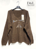 Soft Miss Sweater with Sneakers Size 38 to 48 i Plus Size