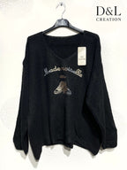 Soft Miss Sweater with Sneakers Size 38 to 48 i Plus Size