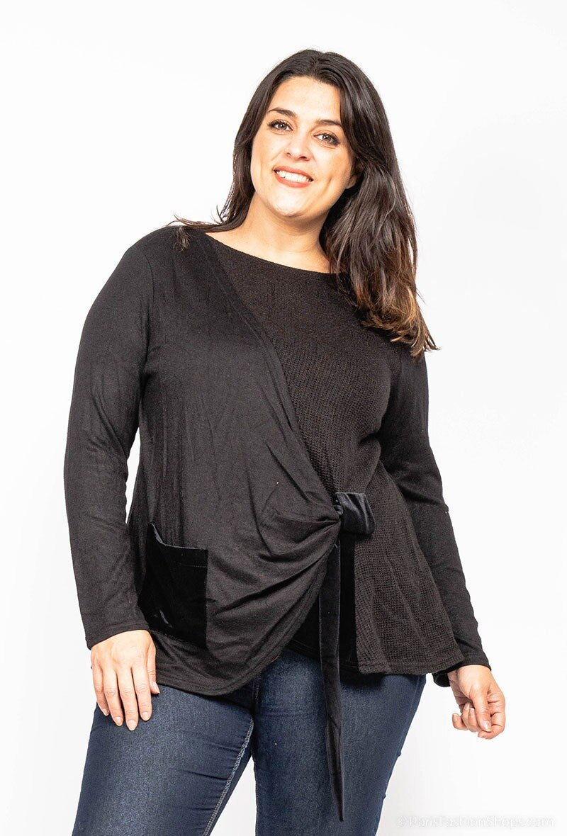 Plus Size Draped Pullover