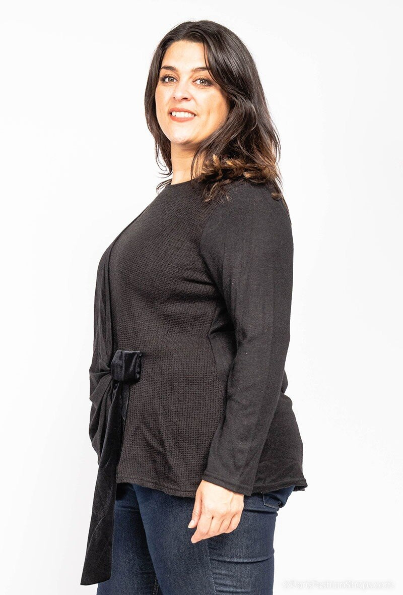 Plus Size Draped Pullover för Stora Storlekar