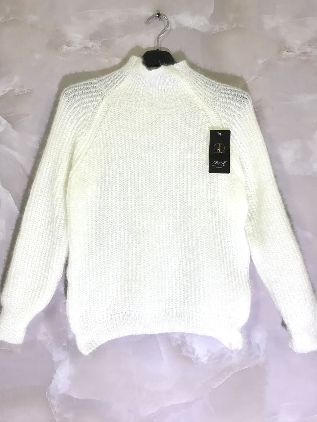 Plus Size Fluffy Extra Stretch Funnel Neck Sweater