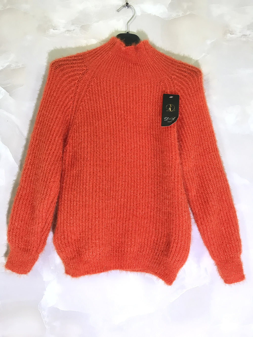 Plus Size Fluffy Extra Stretch Funnel Neck Sweater
