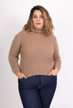 Plus Size Fluffy Extra Stretch Turtleneck Sweater