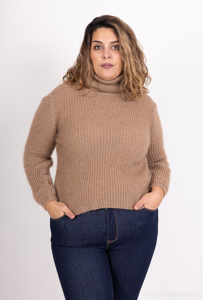Plus Size Fluffy Extra Stretch Turtleneck Sweater
