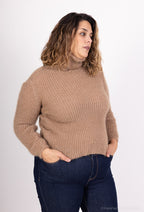 Plus Size Fluffy Extra Stretch Turtleneck Sweater