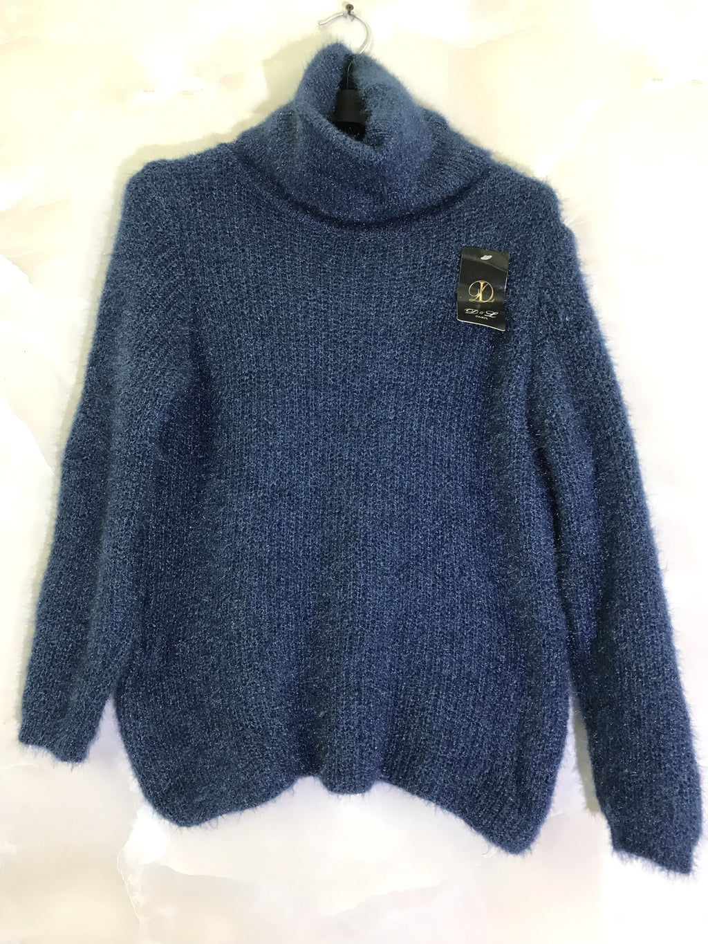 Plus Size Fluffy extra stretch turtleneck sweater