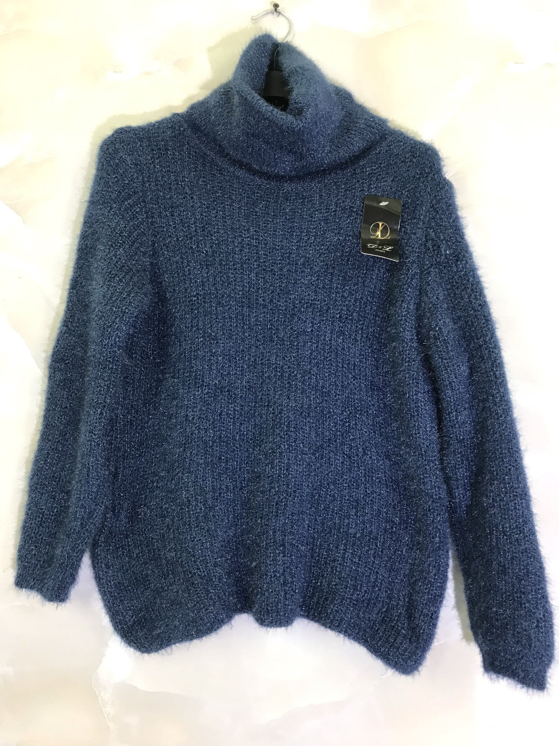 Plus Size Fluffy extra stretch turtleneck sweater