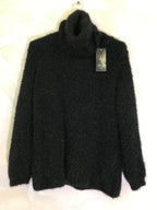 Plus Size Fluffy extra stretch turtleneck sweater