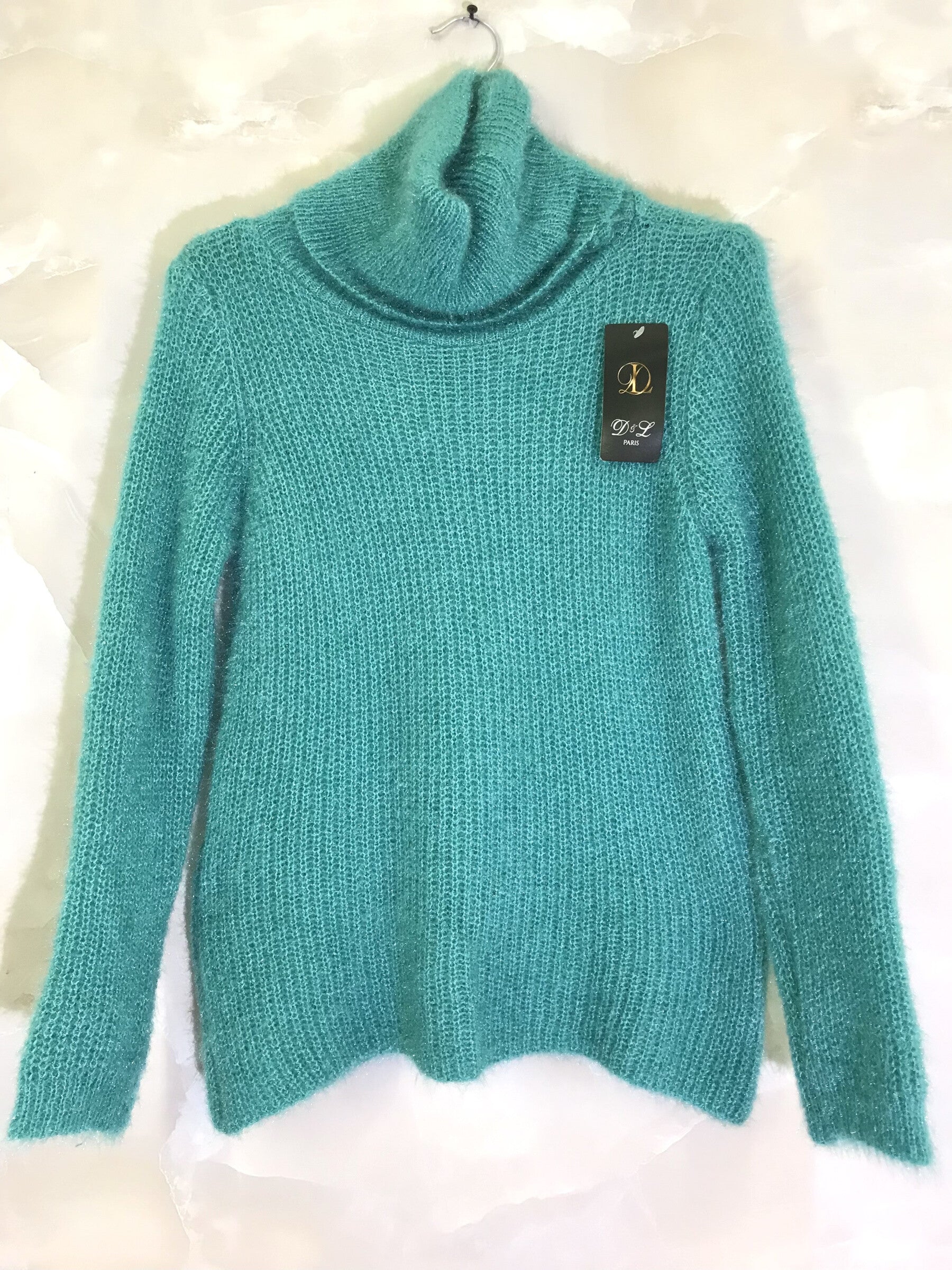 Plus Size Fluffy extra stretch turtleneck sweater