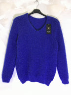Plus Size Fluffy extra stretch V-neck sweater
