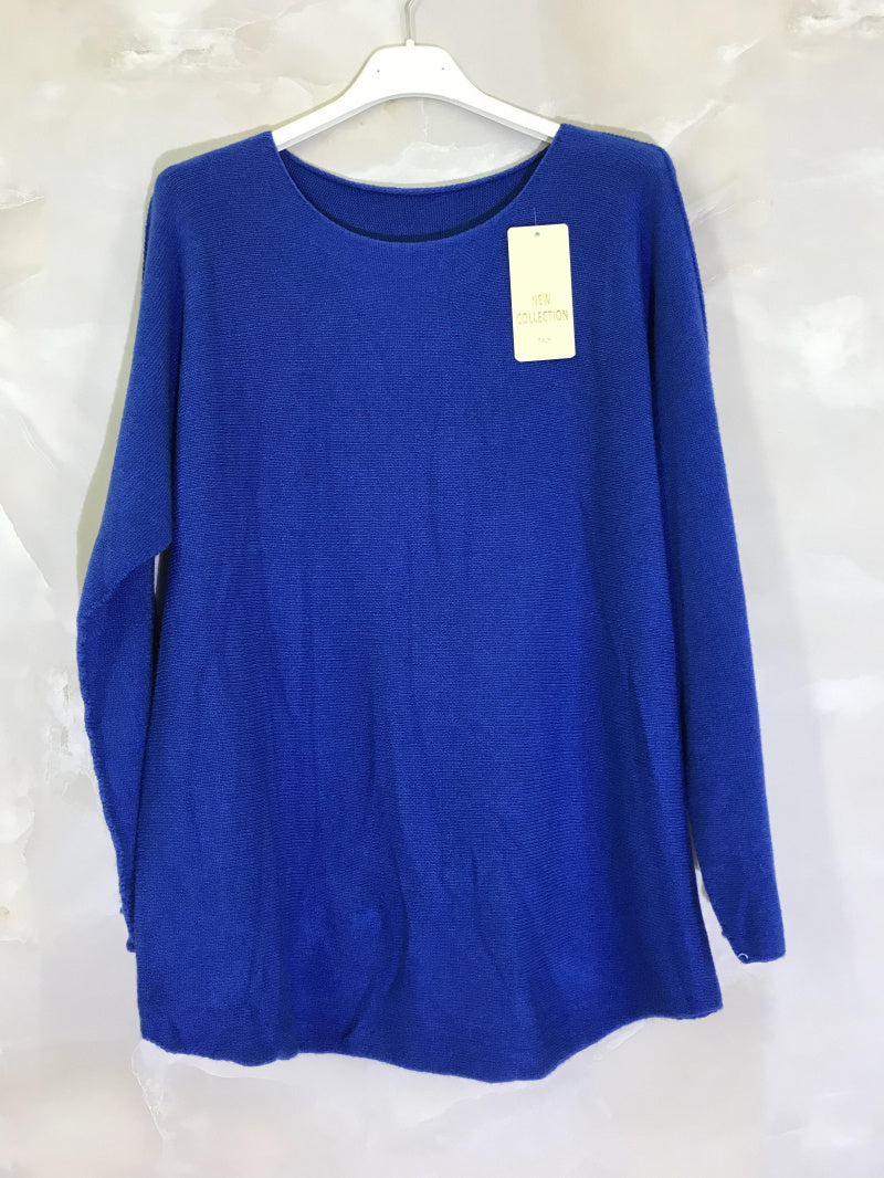 Plus Size Plain round neck elastic sweater