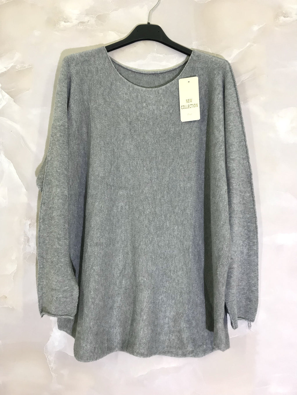 Plus Size Plain round neck elastic sweater