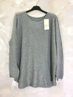 Plus Size Plain round neck elastic sweater