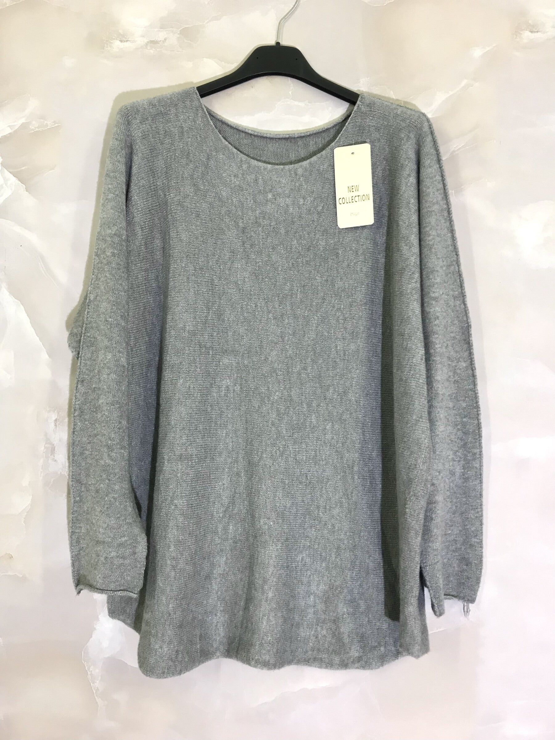 Plus Size Plain round neck elastic sweater
