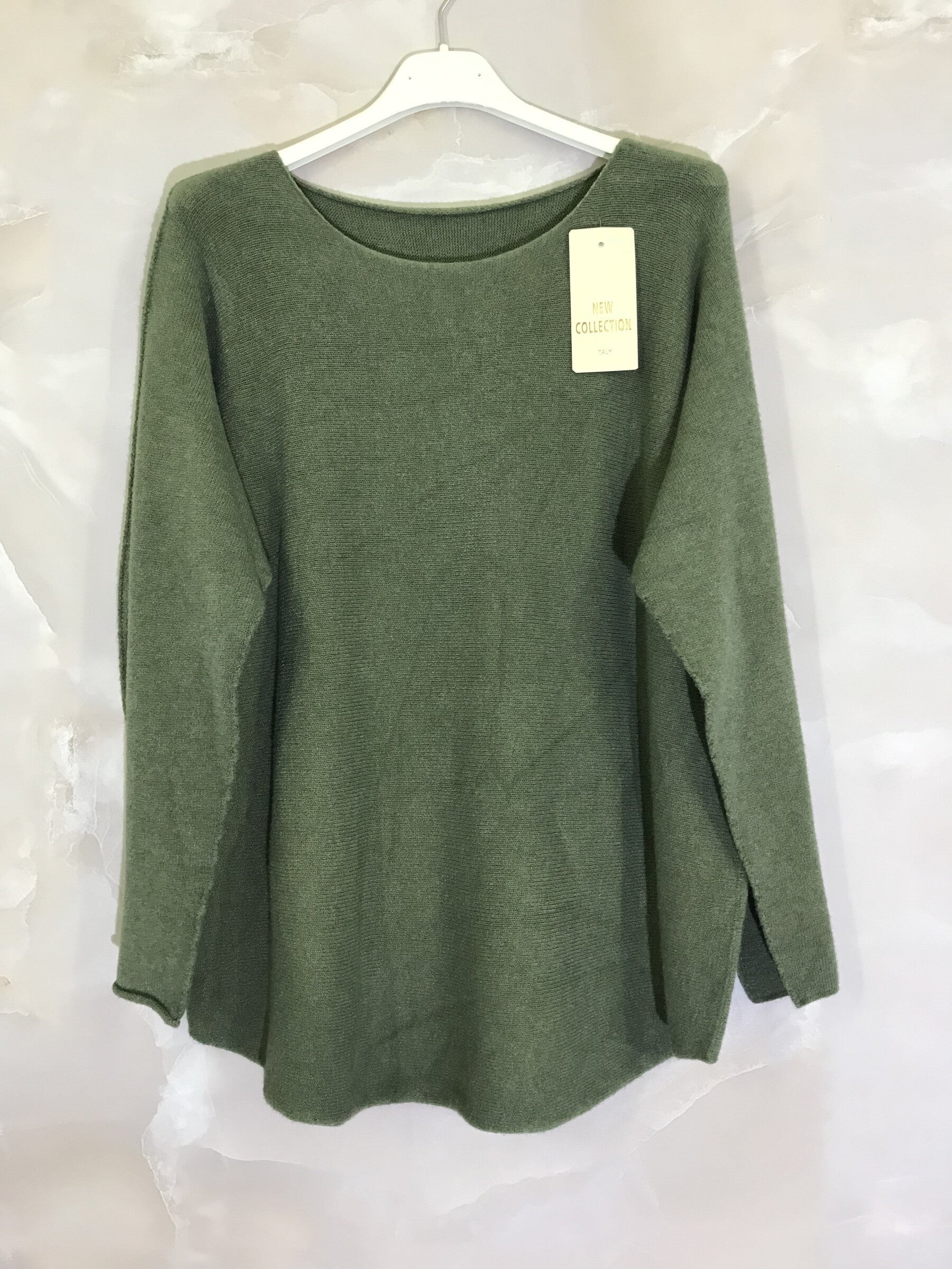Plus Size Plain round neck elastic sweater
