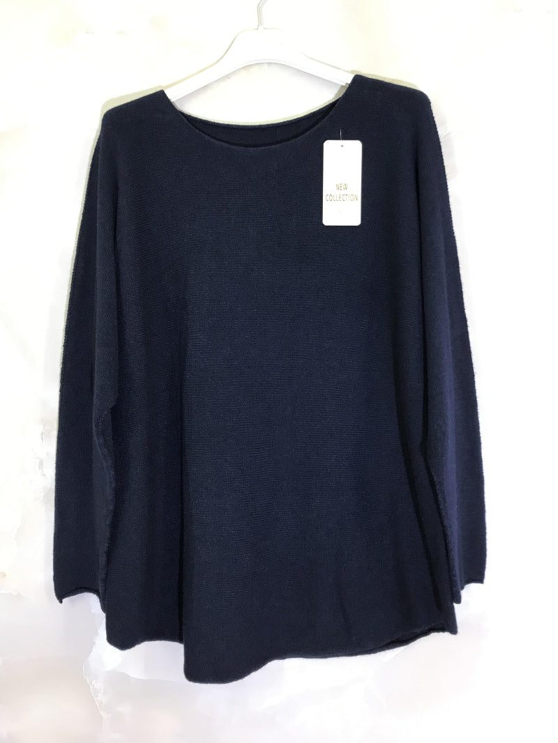 Plus Size Plain round neck elastic sweater