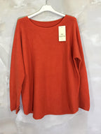 Plus Size Enkel Rundhalsad Elastisk Tröja