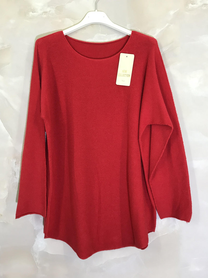 Plus Size Plain round neck elastic sweater