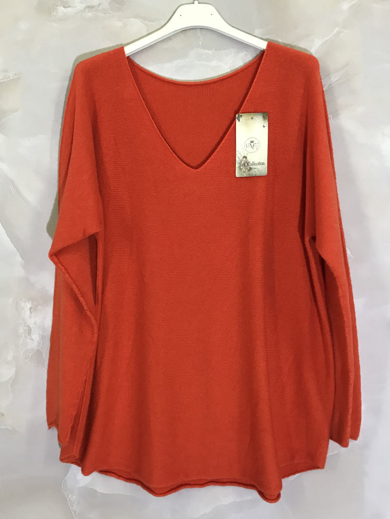 Plus Size Elastisk V-ringad Tröja