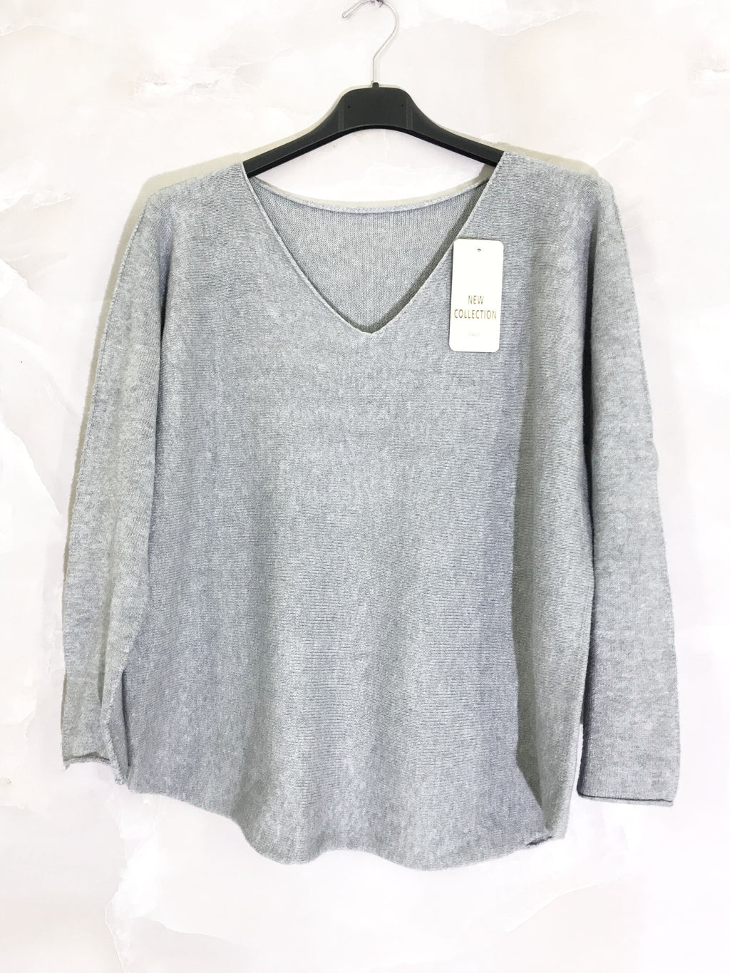 Stretch plain V-neck sweater size M to XL+ i Stor Storlek