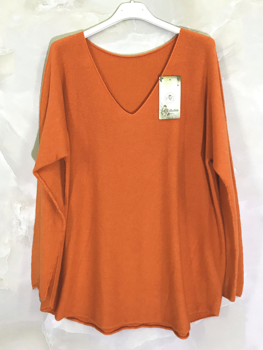 Plus Size V-neck Sweater med Elastisk Material