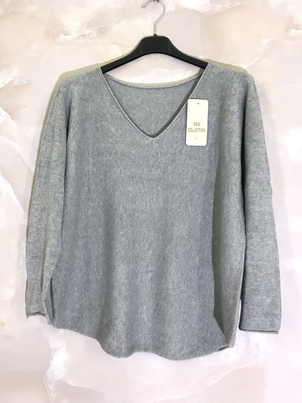 Plus Size Plain elastic V-neck sweater