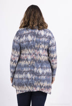 Plus Size Tryckt Zip-Huvtröja
