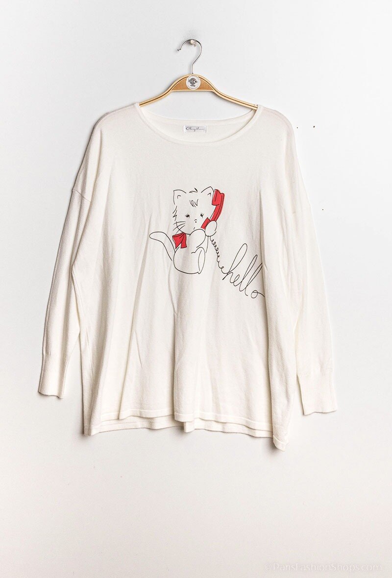 Plus Size Printed knit sweater