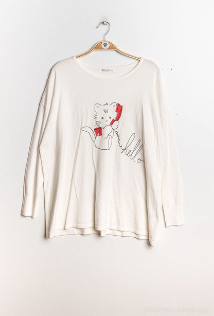Plus Size Printed knit sweater