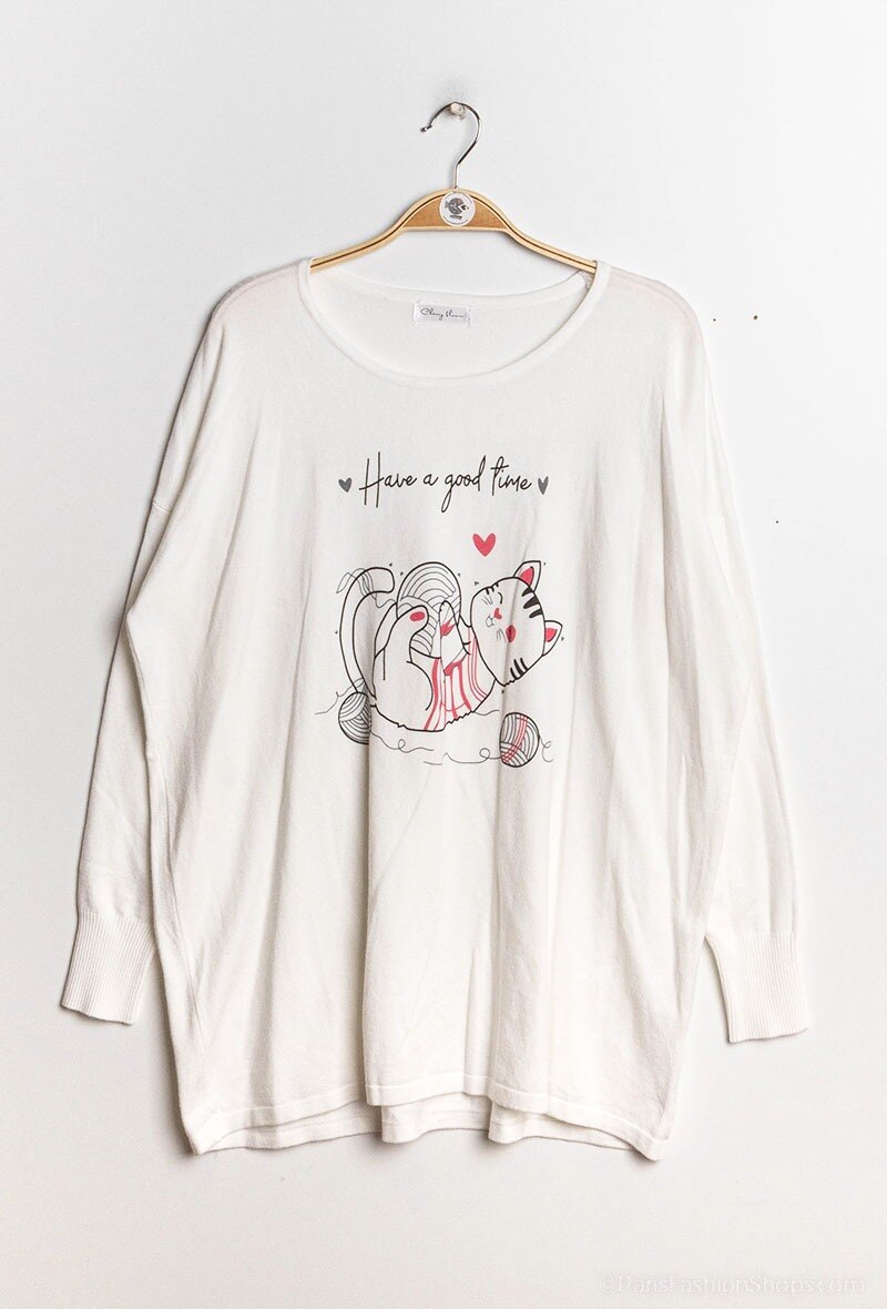 Plus Size Printed knit sweater