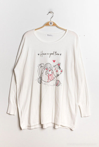 Plus Size Printed knit sweater