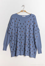 Plus Size Printed knit sweater