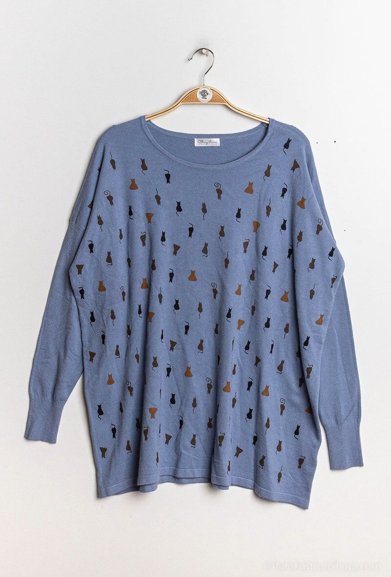 Plus Size Printed Knit Sweater