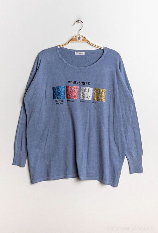 Plus Size Printed knit sweater
