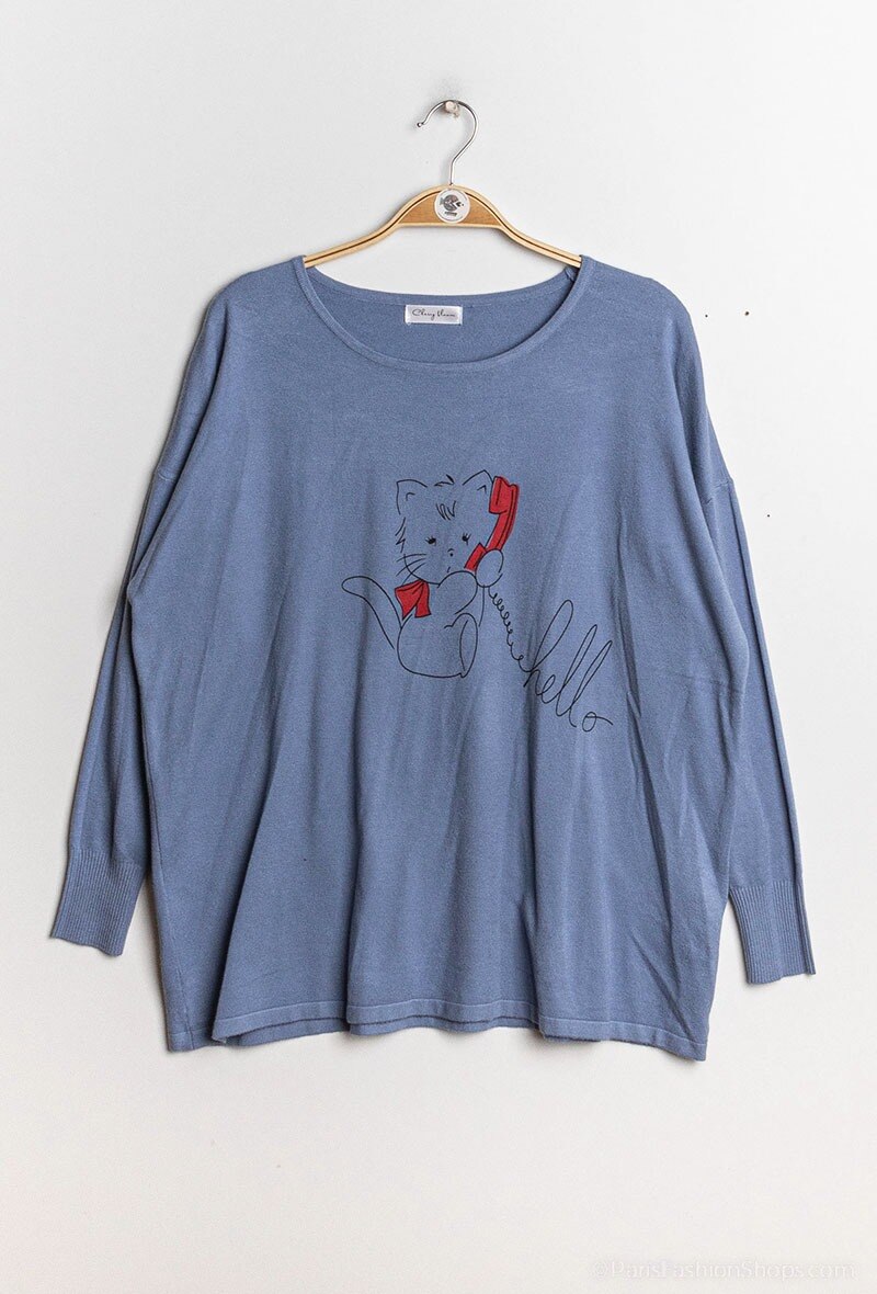 Plus Size Printed knit sweater