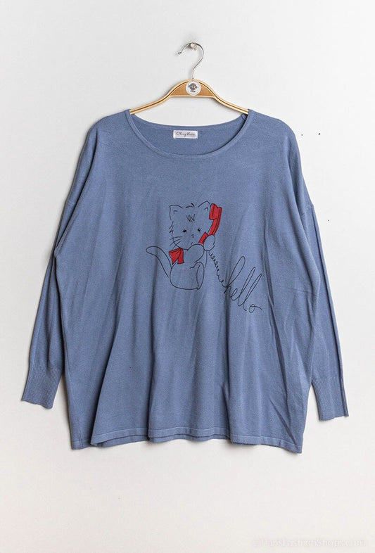 Plus Size Mönstrad Stickad Tröja