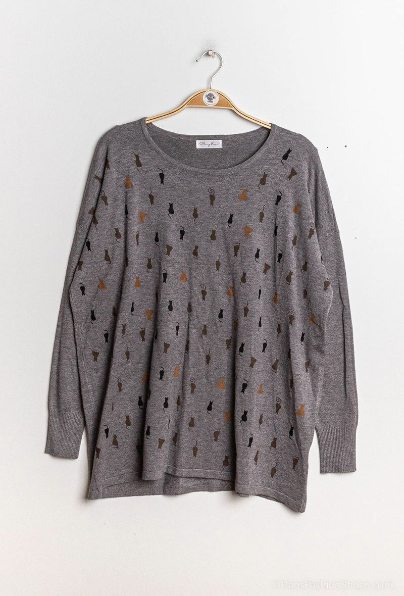 Plus Size Printed knit sweater