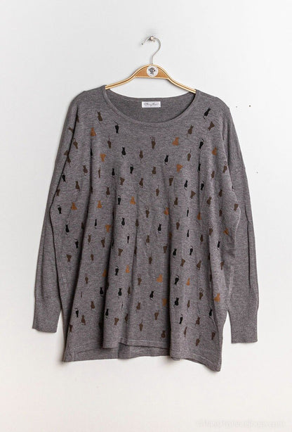 Plus Size Printed knit sweater