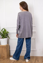 Plus Size Tryckt Stickad Tröja