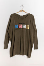 Plus Size Printed knit sweater