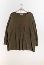 Plus Size Printed knit sweater