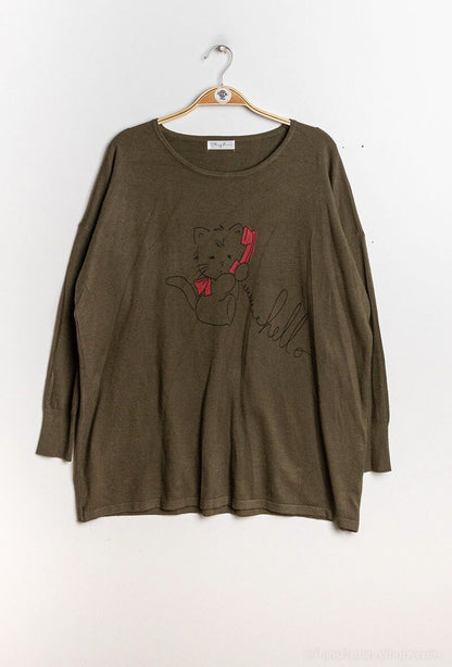 Plus Size Printed knit sweater