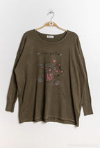 Plus Size Printed knit sweater