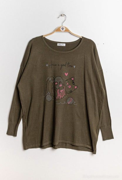 Plus Size Printed knit sweater