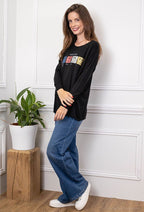 Plus Size Printed Knit Sweater